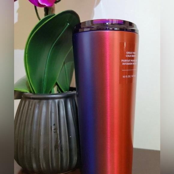 Starbucks Watermelon Cold Brew Cup Blue Gradient Stainless Steel Tumbler 16oz - Picture 15 of 16